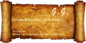 Grundbecher Gordon névjegykártya